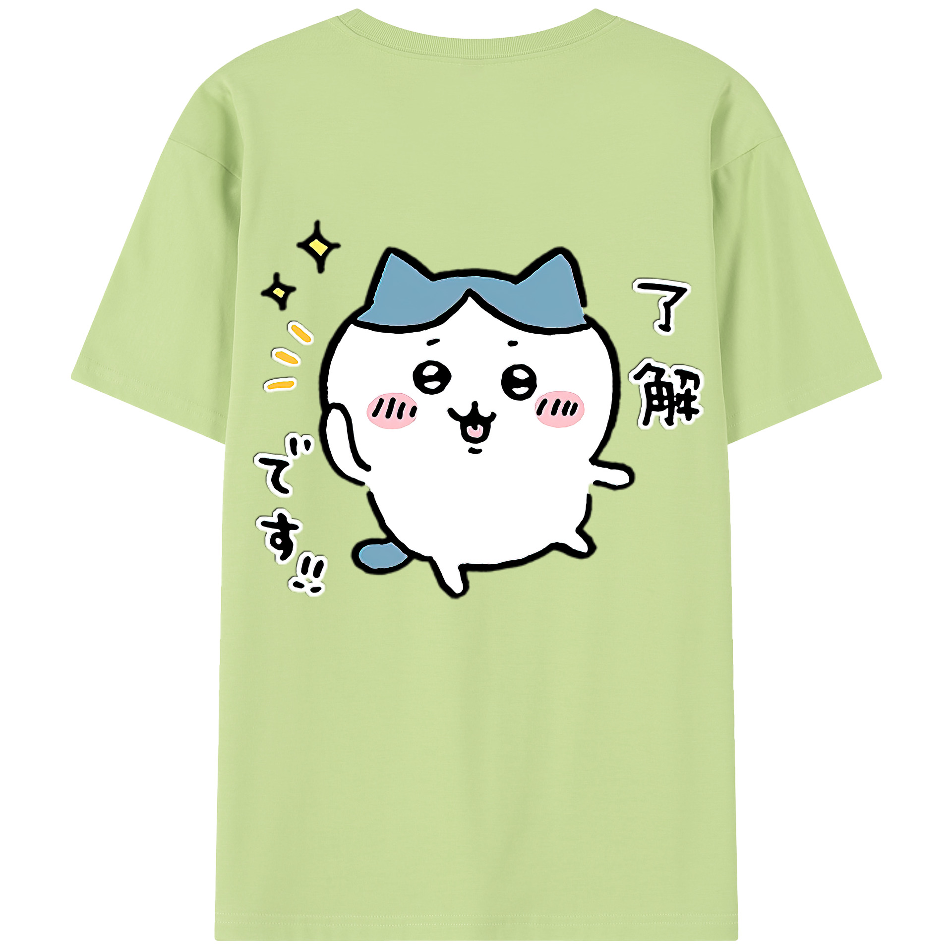 （画像用） ちいかわ ハチワレ Chii-kawa hachiware 綿100％半袖Tシャツ（背面プリント）